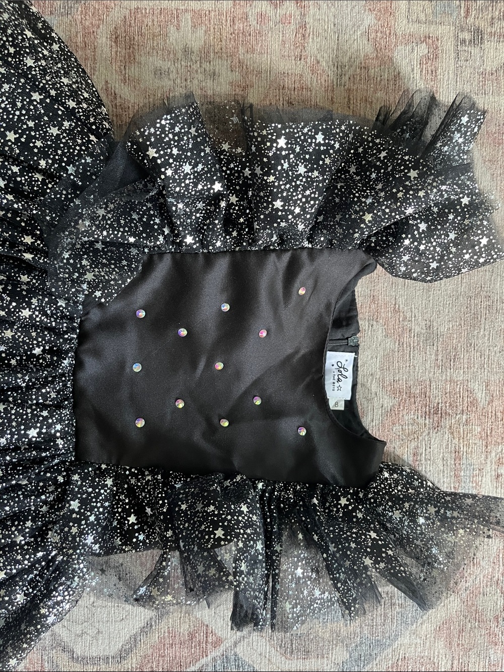 Lola + The Boys Black Sparkle Star Tulle Dress - Picture 2 of 4